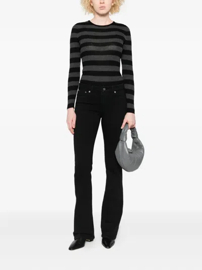 Dondup Button-fly Flared Jeans In Black