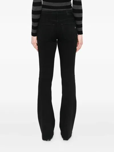 Dondup Button-fly Flared Jeans In Black
