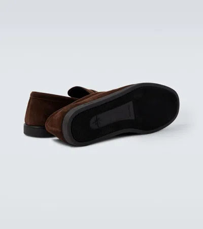 Church's Round-toe Suede Loafers With Penny Strap In Brown