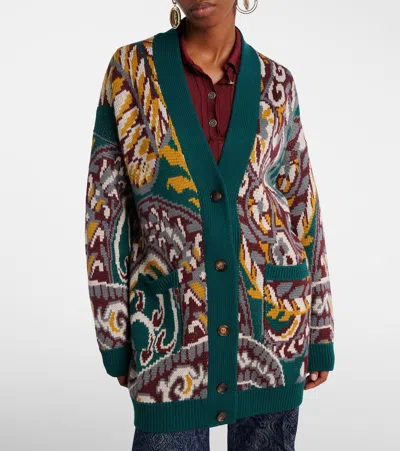 Etro Oversized Cardigan With Paisley Pattern In Multi