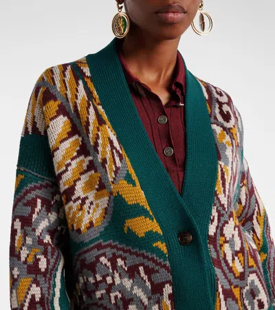Etro Oversized Cardigan With Paisley Pattern In Multi