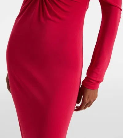 Christopher Esber Arced Palm Strapless Shawl Gown Cranberry In Pink