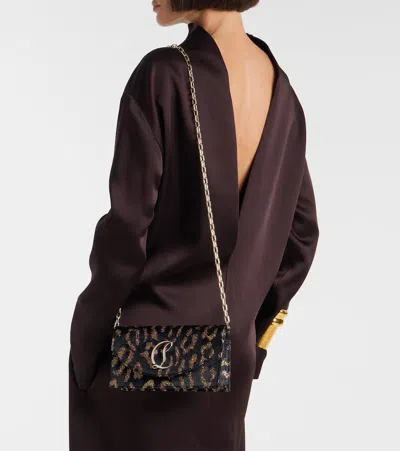Christian Louboutin Clutch Aus Samt In Black