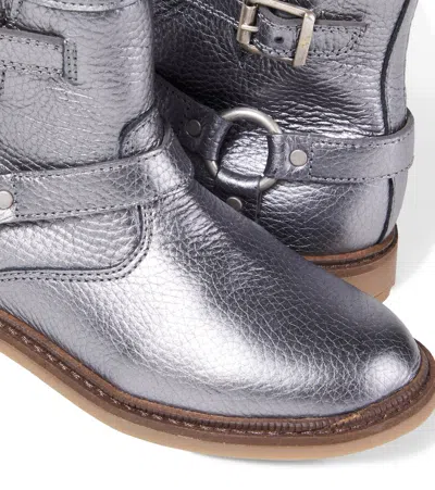 Pom D'api Ankle Boots Sister Austin Aus Leder In Silver