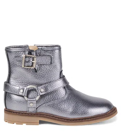 Pom D'api Ankle Boots Sister Austin Aus Leder In Silver