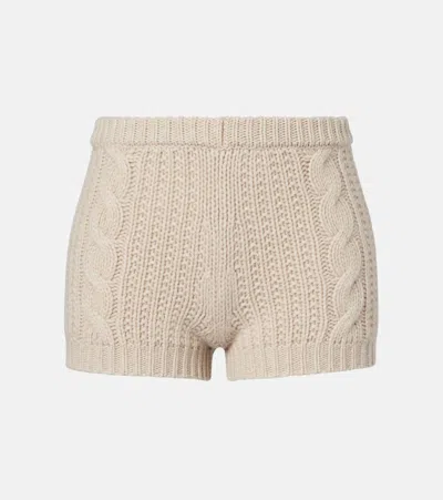 Magda Butrym Shorts Aus Kaschmir Mit Zopfstrickmuster In Neutral