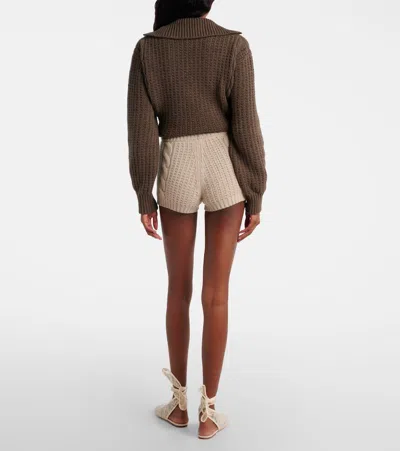 Magda Butrym Shorts Aus Kaschmir Mit Zopfstrickmuster In Neutral
