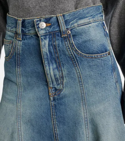 Victoria Beckham Midirock Aus Denim In Blue