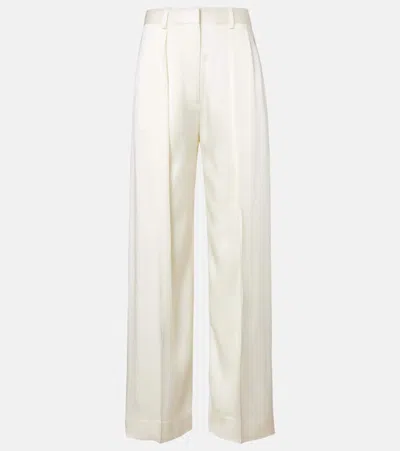 Victoria Beckham Weite Hose Aus Satin In White