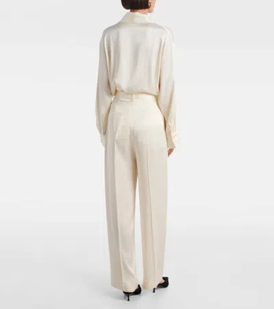 Victoria Beckham Weite Hose Aus Satin In White