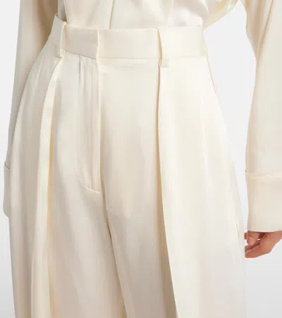 Victoria Beckham Weite Hose Aus Satin In White