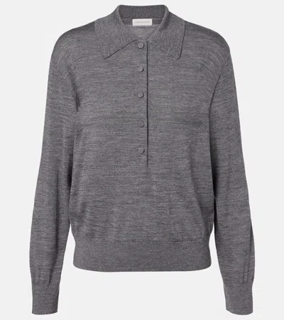 Dries Van Noten Polopullover Aus Wolle In Gray
