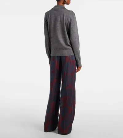 Dries Van Noten Polopullover Aus Wolle In Gray