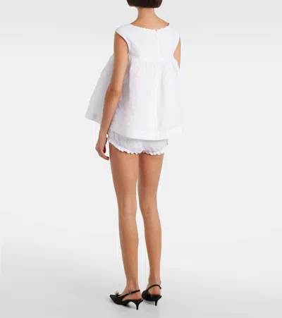 Shushu-tong Textured V-neck Top In White