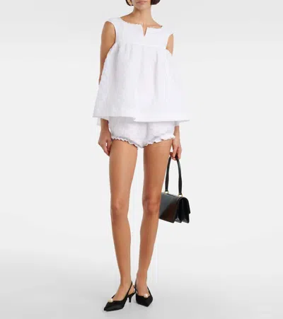 Shushu-tong Textured V-neck Top In White