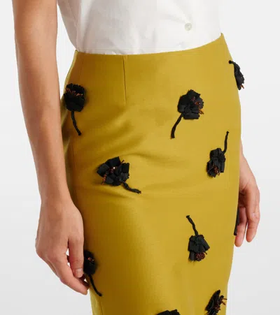 Shushu-tong Verzierter Bleistiftrock In Green