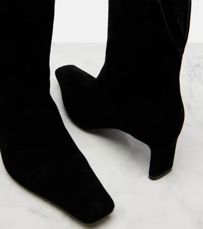 Khaite Refined Mini Ankle Boots With Sleek Blade Heel In Animal Print