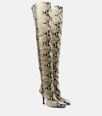 Khaite Colt Snake-effect Leather Over-the-knee Boots In Animal Print