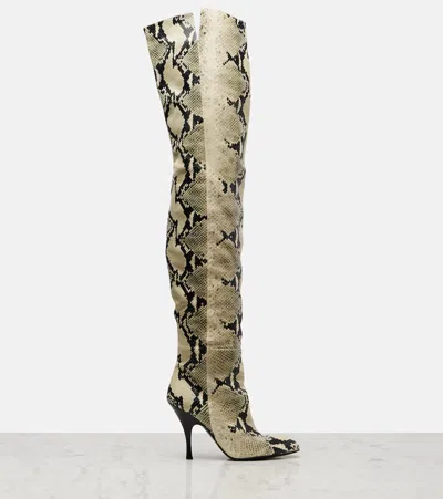 Khaite Colt Snake-effect Leather Over-the-knee Boots In Animal Print