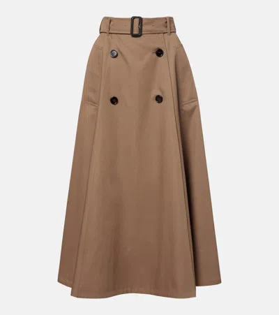 Burberry "brenda" Midi Skirt In Brown