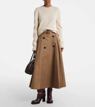 Burberry "brenda" Midi Skirt In Brown