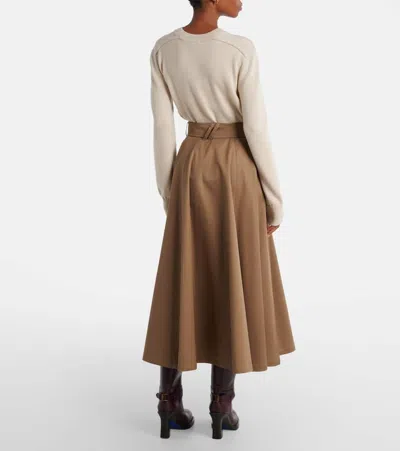 Burberry "brenda" Midi Skirt In Brown