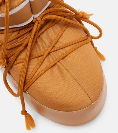 Moon Boot Icon Low Nylon Ankle Boots With Padded Shaft In Brown