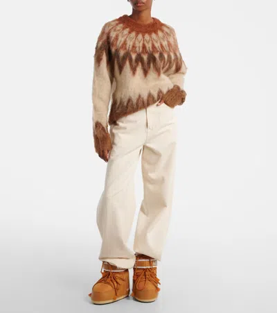 Moon Boot Icon Low Nylon Ankle Boots With Padded Shaft In Brown