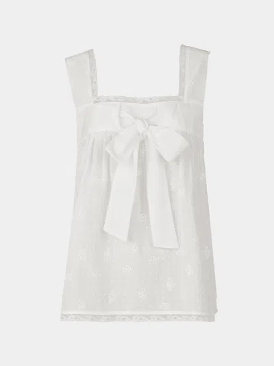 Loretta Caponi Suvereto Embroidered Cotton Top Size: S