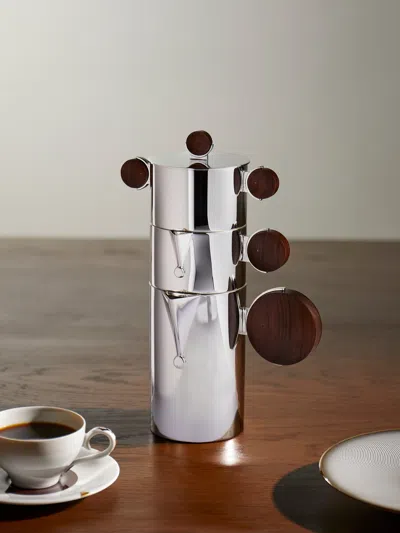 Christofle Fjerdingstad Gigogne Stork Silver-plated And Wood Coffee Pot