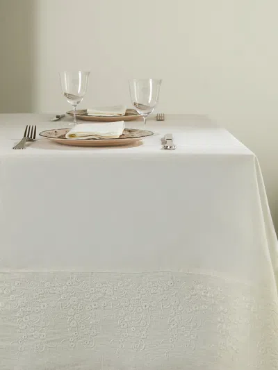 Borgo Delle Tovaglie Venaria Embroidered Linen Square Tablecloth (86.5in/2.2m)