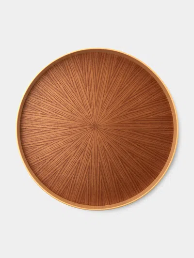 Mori Kougei Rays Zelkova Wood Round Tray (11in/28cm)