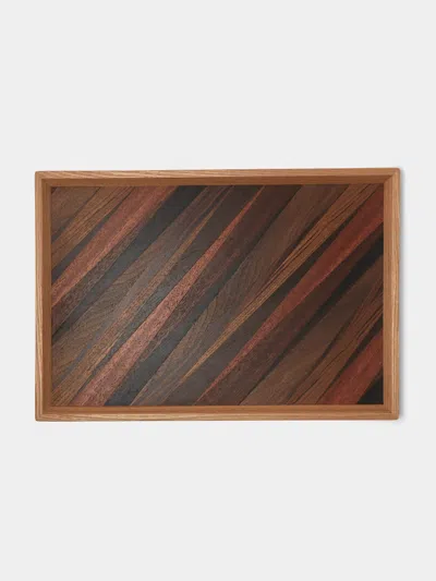 Mori Kougei Poke Marquetry Wood Tray (15in/38.5cm)