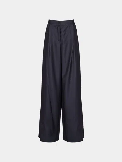 Dušan Pleated Wide-leg Trousers In Blue