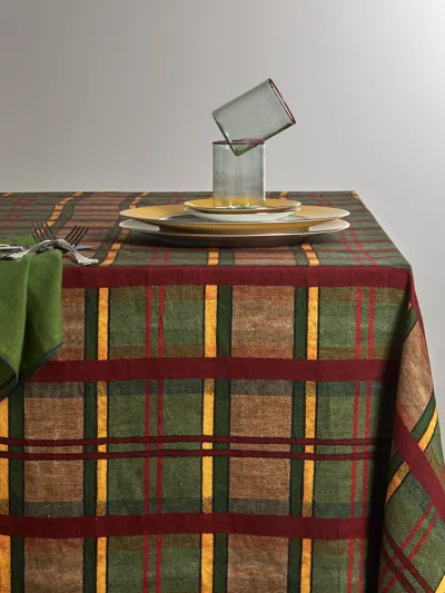 The House Of Lyria Hibiscus Linen Rectangular Tablecloth (138in/3.5m)