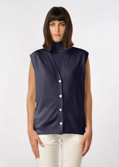 Malo Gilet In Cashmere In Purple
