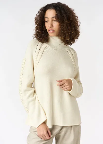 Malo Maglione Collo Alto In Cashmere In Neutral