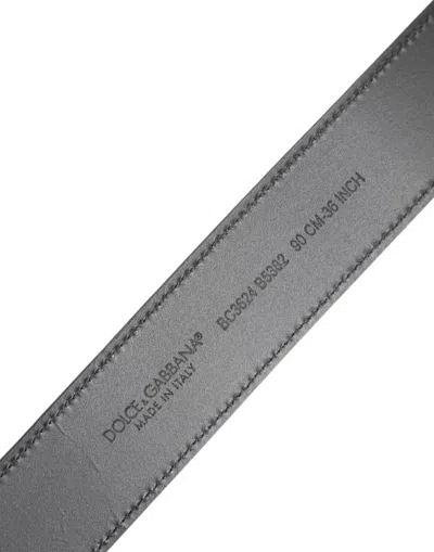 Pre-owned Dolce & Gabbana Black Leather Classic Metal Logo Buckle Men's Belt ()