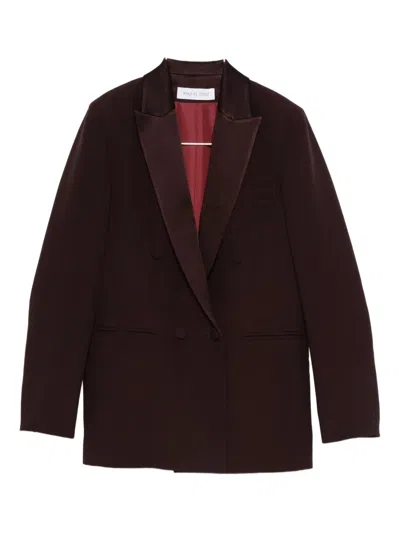 Raquel Diniz Double-breasted Tailored Jacket In Deep Burgundy In Red