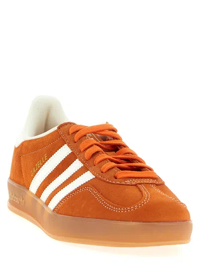 Adidas Originals Gazelle Indoor Leather Sneakers In Orange