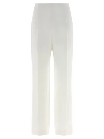 Alberta Ferretti Pleated Wide-leg Trousers In White