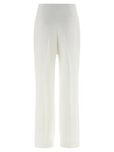 Alberta Ferretti Pleated Wide-leg Trousers In White
