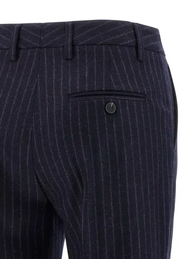 Alberto Biani Franca Pinstripe Wool Trousers In Black