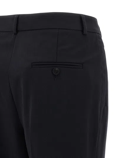 Alberto Biani Tailored Trousers With Cuffed Hem And Pleats In Blue
