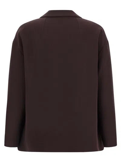 Alberto Biani Two-button Blazer With V-neck In Burgundy