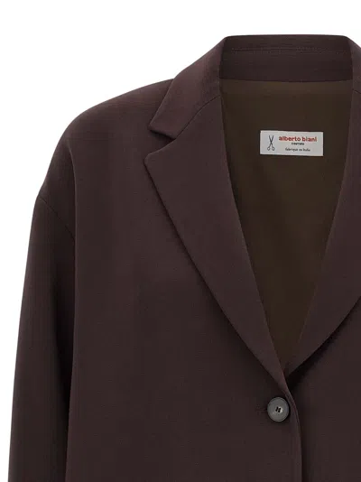 Alberto Biani Two-button Blazer With V-neck In Burgundy