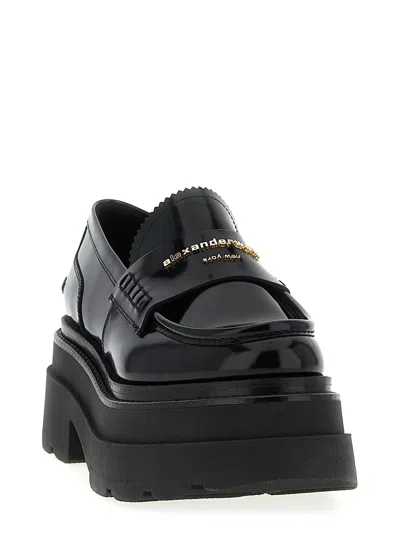 Alexander Wang ‘carter' Logo Leather Platform Loafers In Black