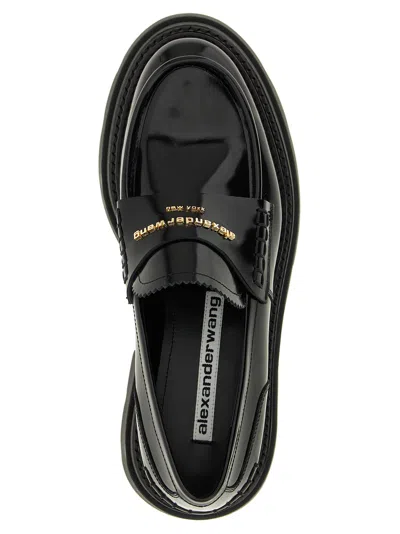 Alexander Wang ‘carter' Logo Leather Platform Loafers In Black