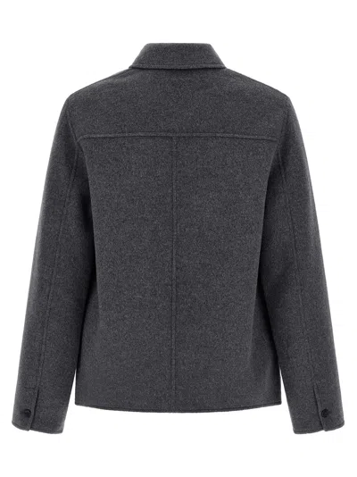 Ami Alexandre Mattiussi Grey Jacket With Classic Lapels And Button Closure In Wool Man In Gray