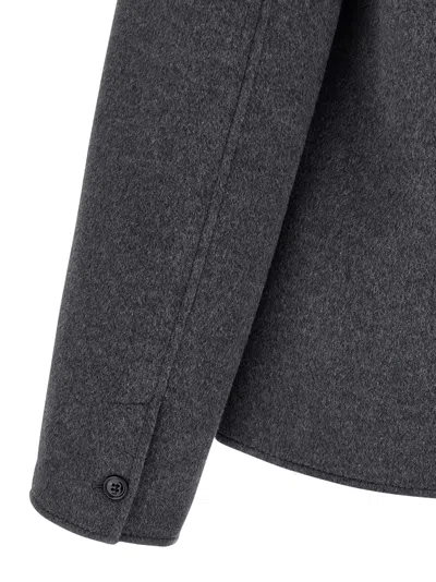 Ami Alexandre Mattiussi Grey Jacket With Classic Lapels And Button Closure In Wool Man In Gray